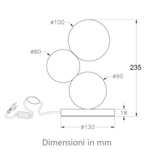 LAMPADA DA TAVOLO COLORATA REGOLAZIONE LUCE TOUCH 1XG9 MICKY FABAS