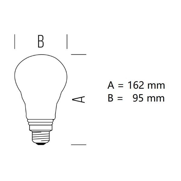LAMPADINA GOCCIA A LED 22W LUCE NATURALE 4000K 3452 LUMEN E27 VETRO SATINATO BOT