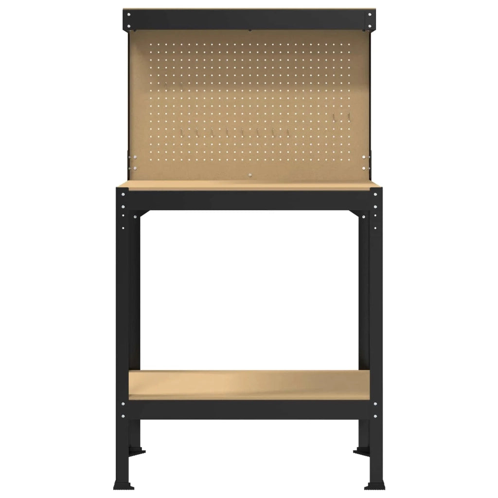 Banco da lavoro con lo scaffale Nero 81 x 41 x 145 cm 42020131