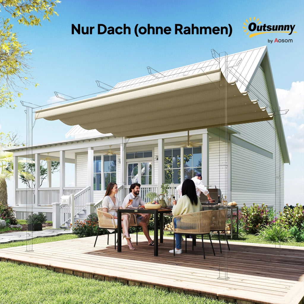 Tenda Pergola 4x3m Retrattile ¨C Zephmum ¨C Beige 350x260cm
