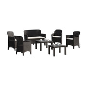 Salottino Outdoor Curno, set Salotto da Esterno 6 Posti Made in Italy, Nero Antracite