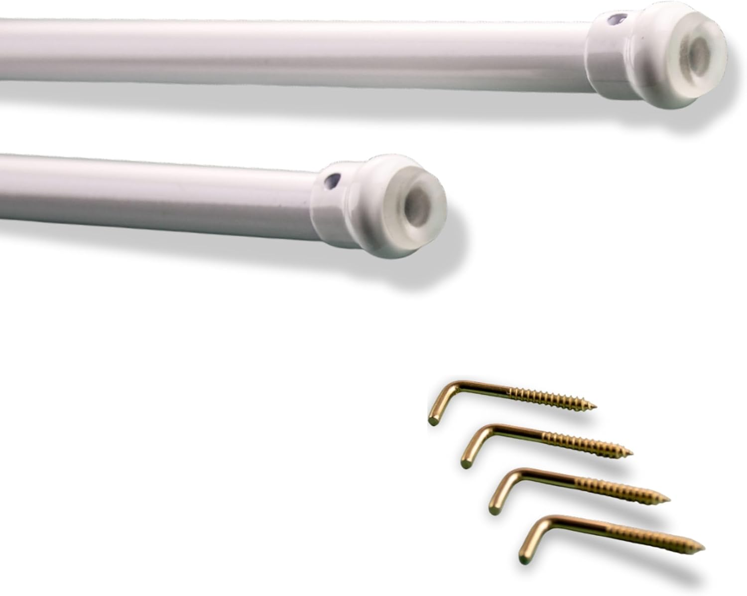 Bastone Tende a Pressione - Bastoni Per Tende a Vetro - Bastoni Tende per Interni - Bacchette Estensibili Misura 40-60cm Pacco da: 2