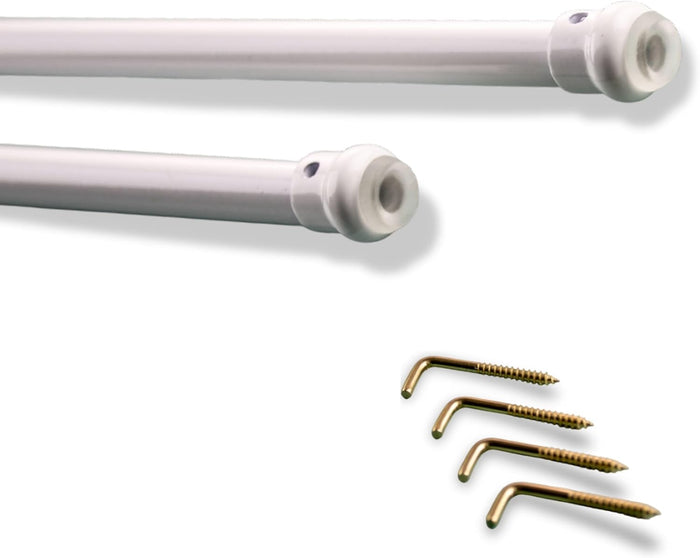 Bastone Tende a Pressione - Bastoni Per Tende a Vetro - Bastoni Tende per Interni - Bacchette Estensibili Misura 40-60cm Pacco da: 2