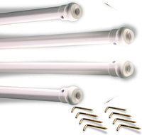 Bastone Tende a Pressione - Bastoni Per Tende a Vetro - Bastoni Tende per Interni - Bacchette Estensibili Misura 40-60cm Pacco da: 4
