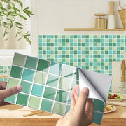 Sticker Mosaico Matcha Verde | Vinile Idrorepellente Decorazione Autoadesiva per Parete