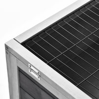 Conigliera 90x53x59 cm con Rampa e 4 Ruote in Legno Grigio