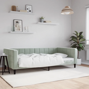 Letto da Giorno Grigio Chiaro 100x190 cm in Velluto