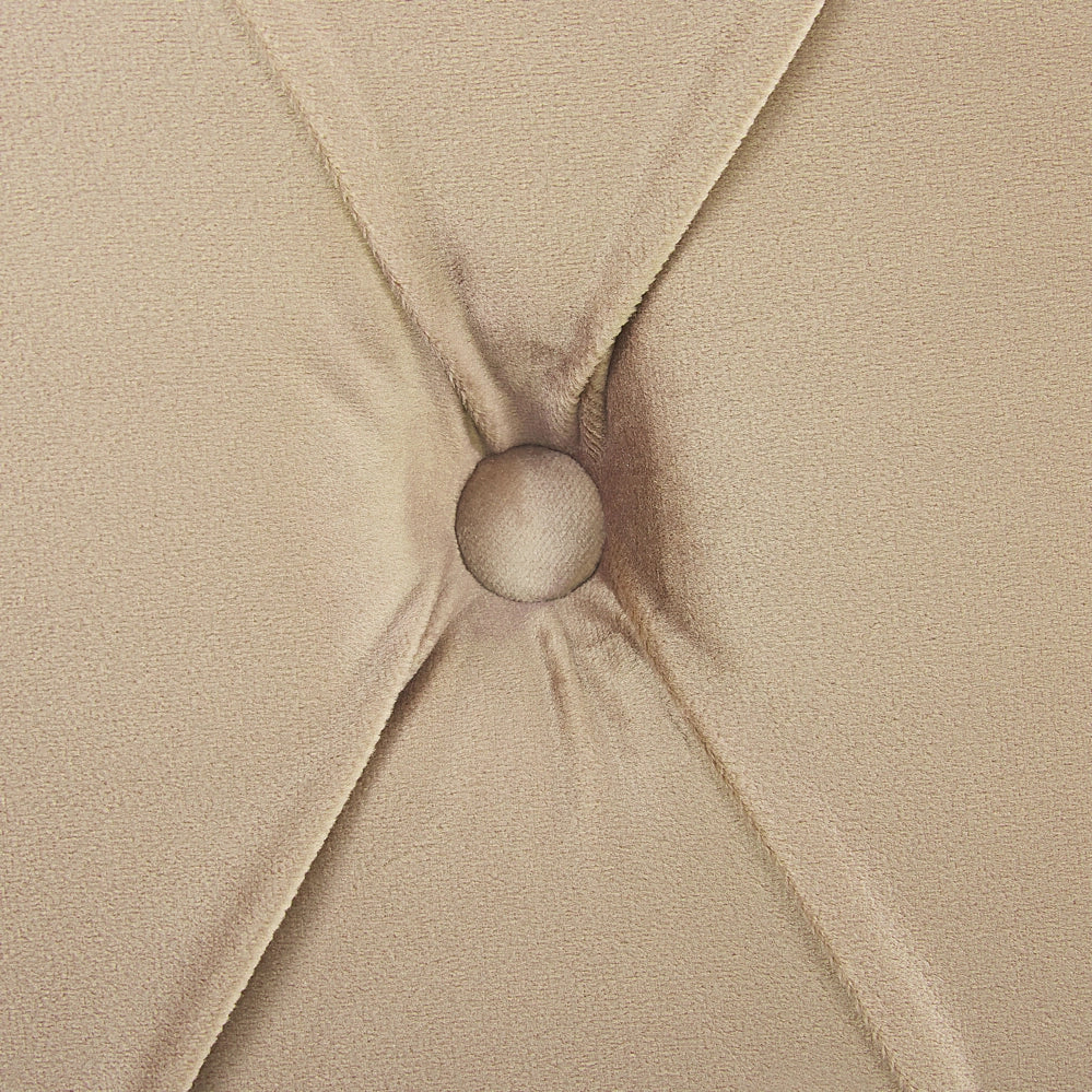 Letto ad acqua in velluto beige 180 x 200 cm con testiera trapuntata stile glamour