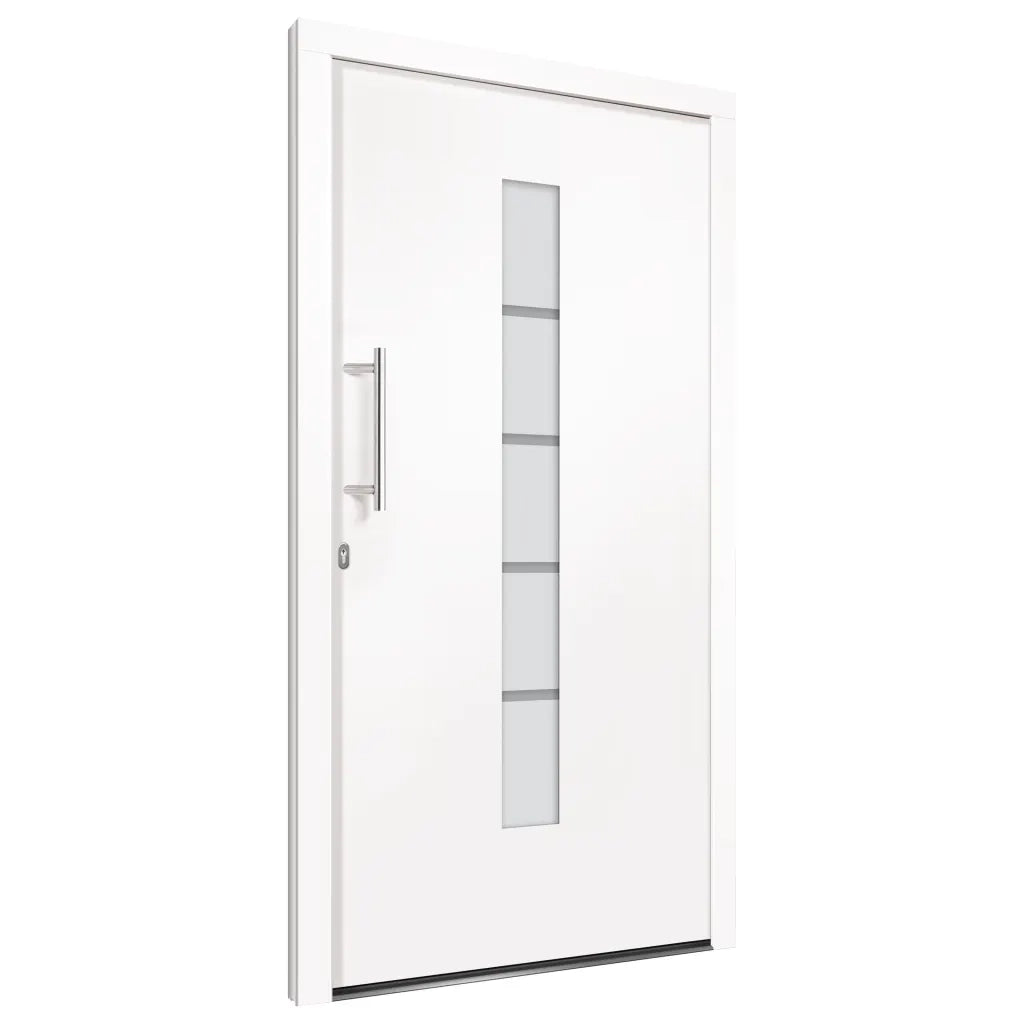 Porta d'Ingresso in Alluminio e PVC Bianco 100x200 cm 3056809