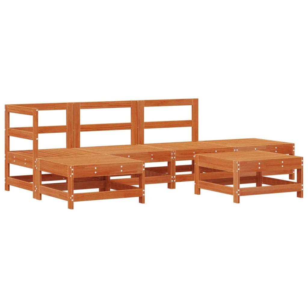Set Lounge da Giardino 5 pcs Pino Marrone Cerato 3418119