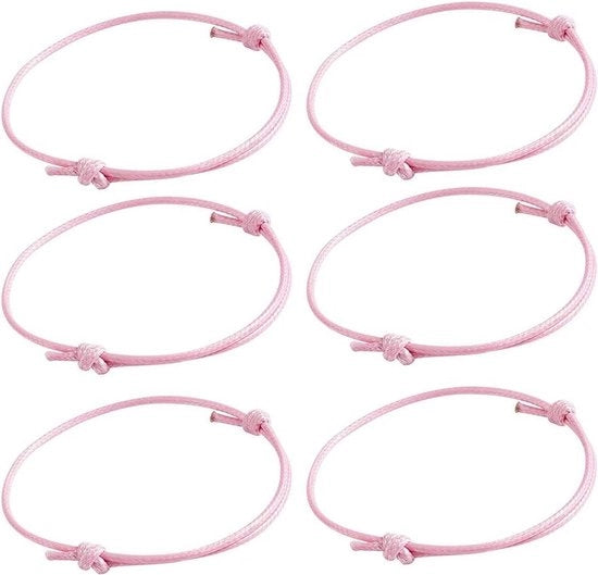 50 pezzi di bracciali per amicizia con cerniera in poliestere per donne e ragazze - fatti a mano e regolabili - bracciali rosa protettivi e fortunati