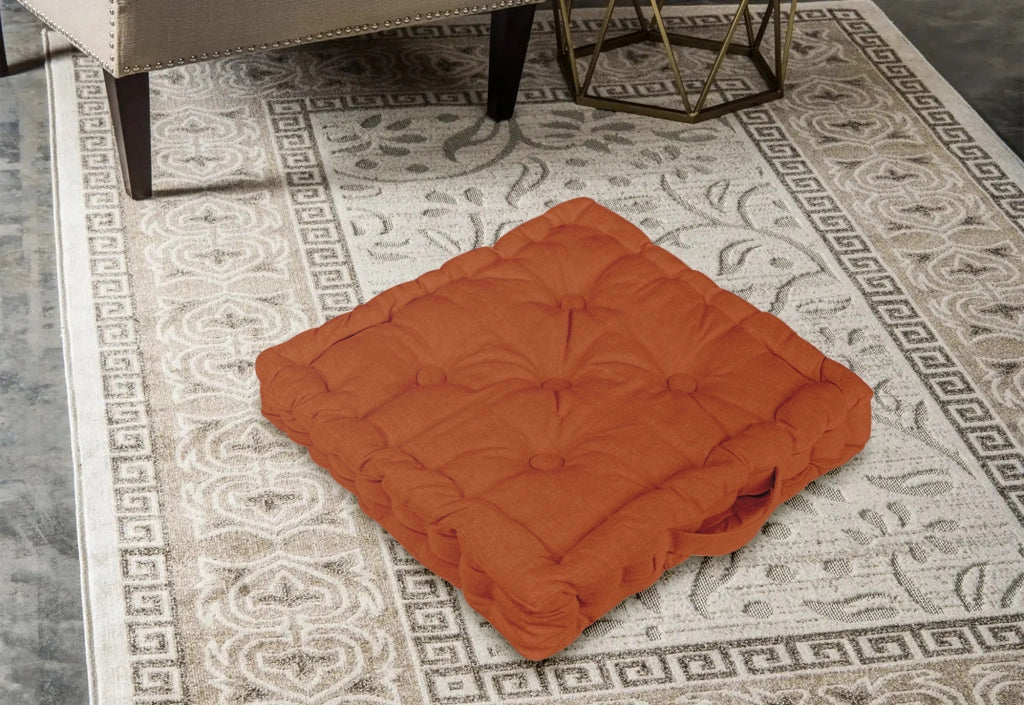 6 Pezzi Cuscini Sedia Quadrati Alti Mattonella Trapuntati 40x40 Cm Altezza 6 Cm Cuscino Spesso Cucina Interno Esterno Coprisedia Cuscino Da Pavimento Con Maniglia  Rust