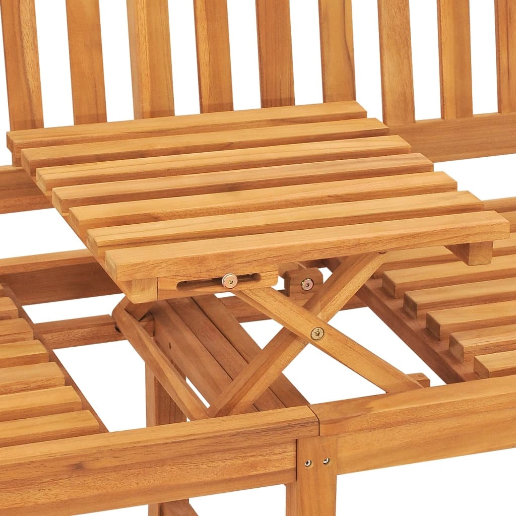 Panca da giardino mobili da esterno per patio panca da terrazza a 3 posti con tavolo 150 x 62,5 x 90 cm legno massello di teak 02_0011317