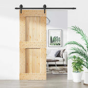 Porta scorrevole Naturale e Nero 80 x 210 cm 3445126