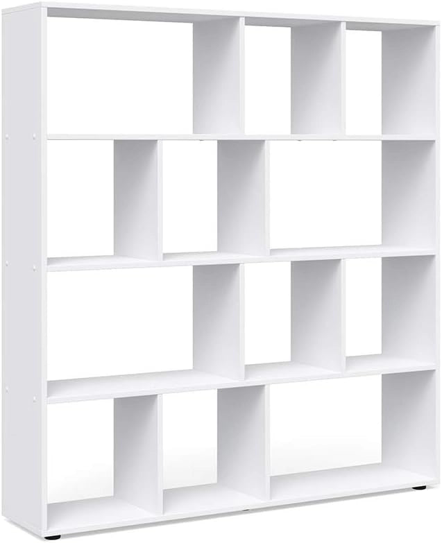 Scaffale Pilar, Bianco, 131.6 x 143 cm, per una suddivisione flessibile degli spazi e la conservazione dei libri