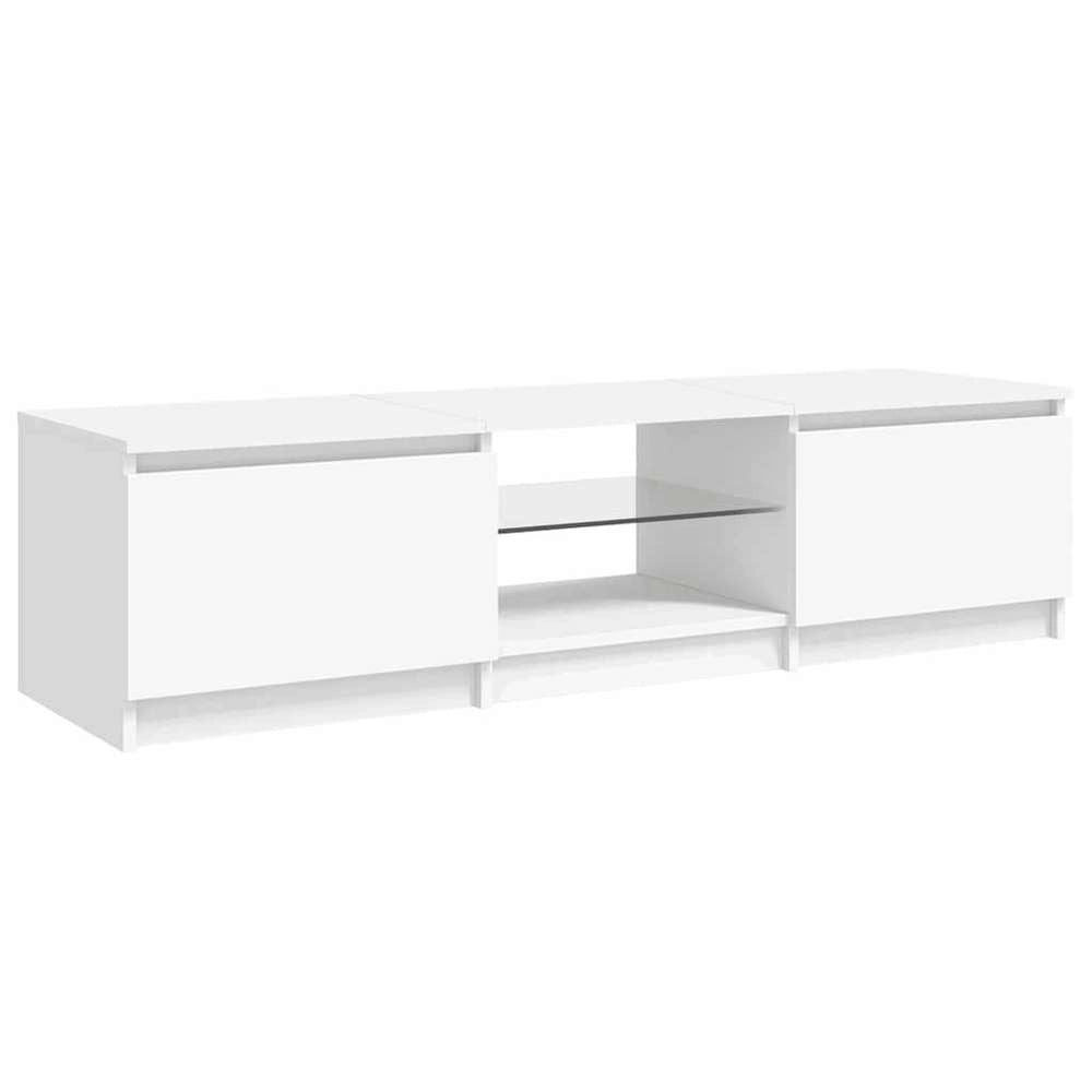 TV Cabinet With LED Lights White 140x40x36 Cm