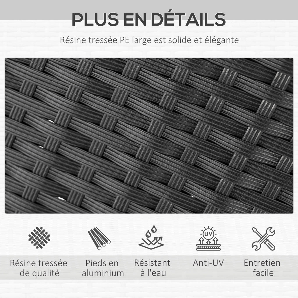 Set da giardino con tavolo da pranzo e 6 sedie ¨C Zephmum ¨C Polyrattan, acacia, nero e beige