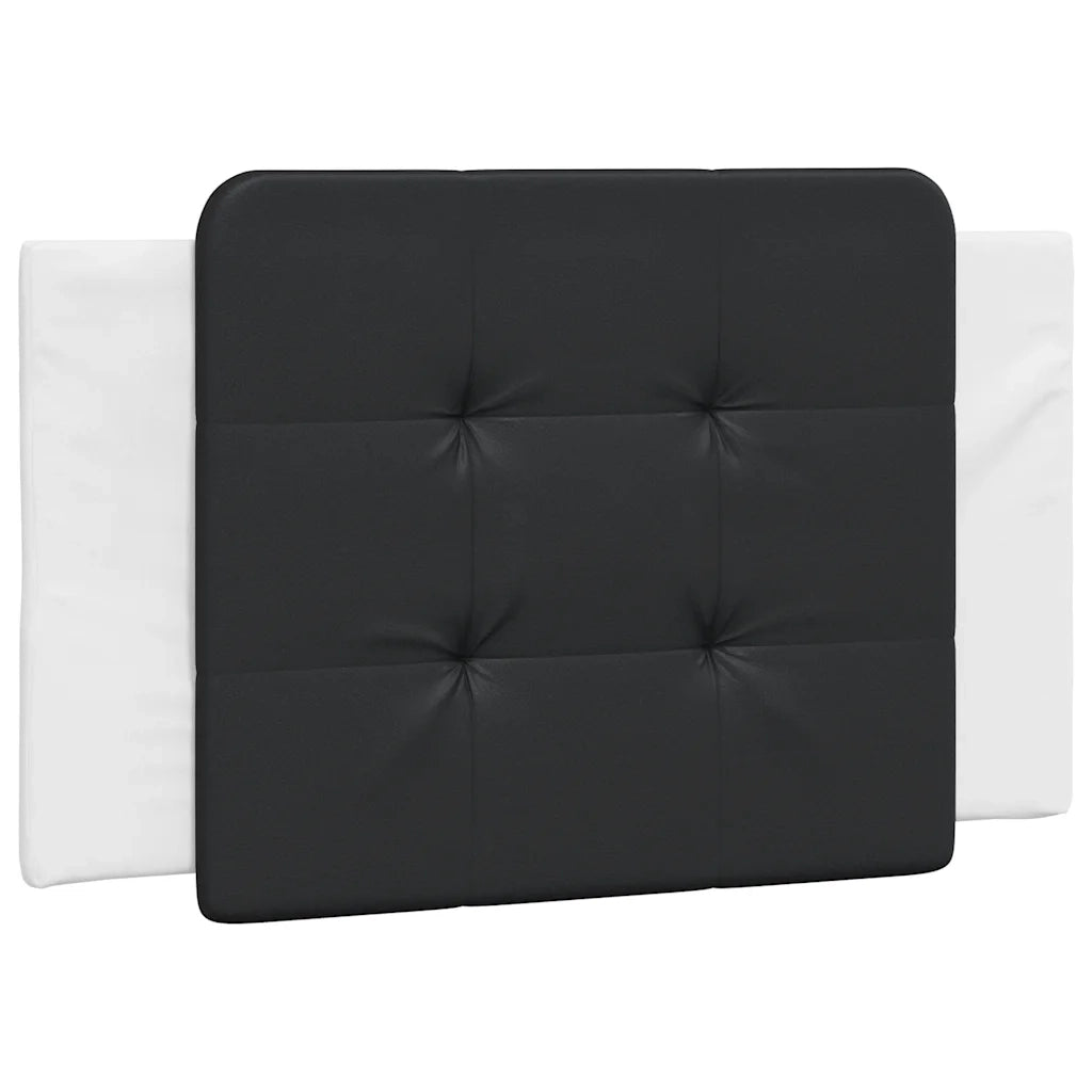 Letto singolo | Letto per adulti | Giroletto senza Materasso Zadar Bianco e Nero 90x200 cm in Similpelle