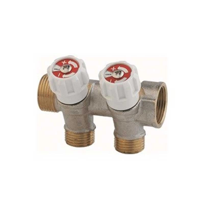Collettore con vitone 45° a 2 vie (3/4"x1x2")