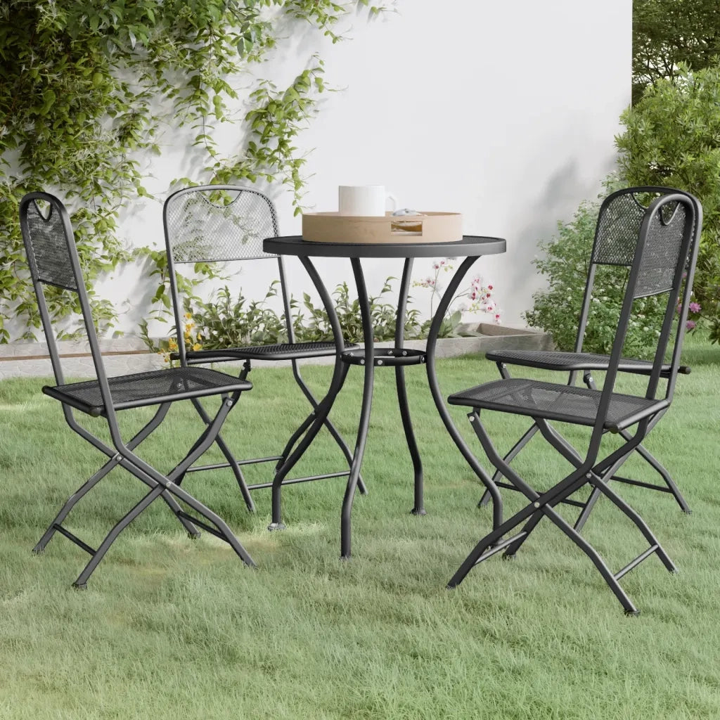 Set da Pranzo per Giardino 5pz Rete Metallica Espansa Antracite cod mxl 35730