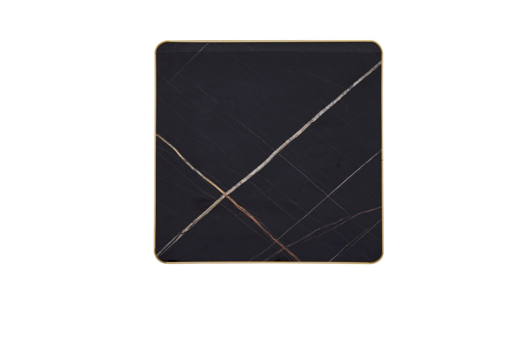 TAVOLO quadrato 60x60 cm MDF Nero struttura in metallo