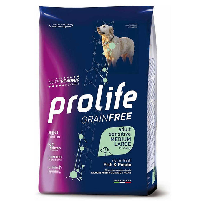 Prolife Dog Grainfree Sensitive Adult Medium Large Pesce e Patate 10kg