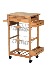 Carrello da Cucina in Legno Tosini KT0023B con Accessori
