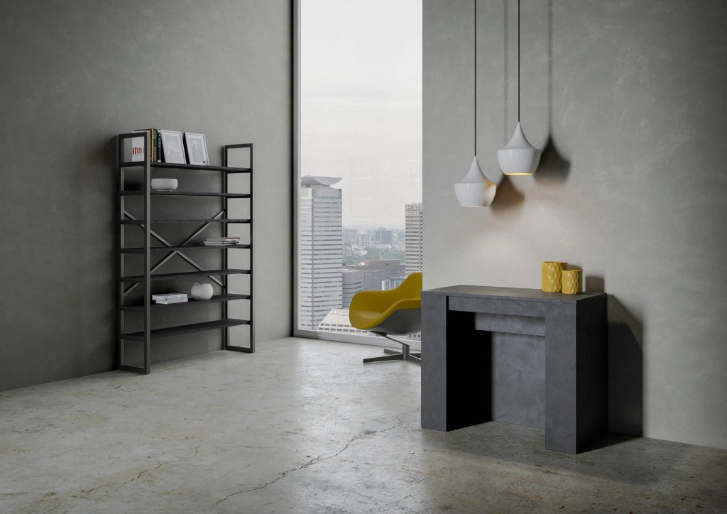 Consolle allungabile 90x48/296 cm Venys Antracite Spatolato