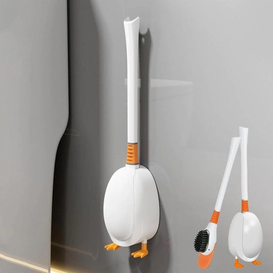 Set di Spazzola per il Water Toilet - Spazzole Flessibili - Spazzola per Parete e Spazzola da Appoggio - Supporto per Rapida Asciugatura - Bagno o Casetta di Cottura