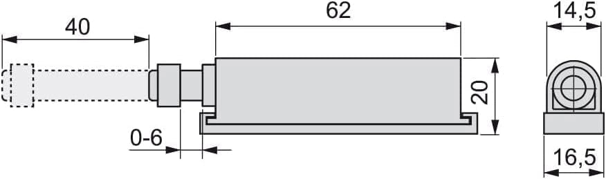 Chiusura push per mobili con base e tappo bianco