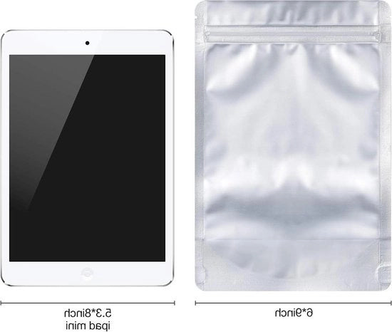 100 Pacchi di Sacchetti in Pouch 6 "x 9" - Borse in Mylar con Chiusura Ziplock - Conservazione Alimentare - Resistenti ai Gas - Confezione - Sacchetti - Sacchetto con Finestra Visiva per Sacchetti Congelati