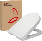 Copriwater Sedile WC Coperchio con Chiusura Ammortizzata Soft Close Toilet Seat Bagno in Plastica Bianco Forma di D