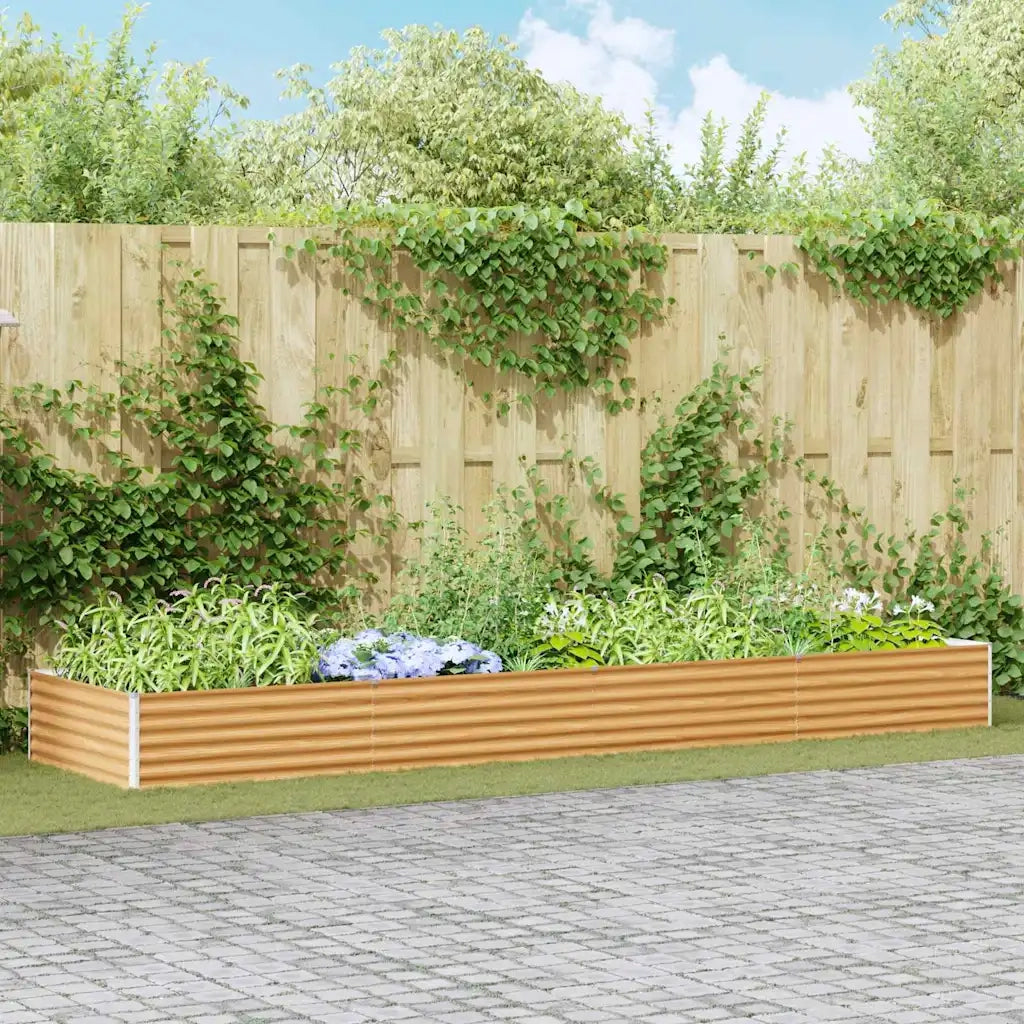 Fioriere | Cassetta per fiori | Letto rialzato da giardino 390 x 100 x 36 cm Acciaio zincato