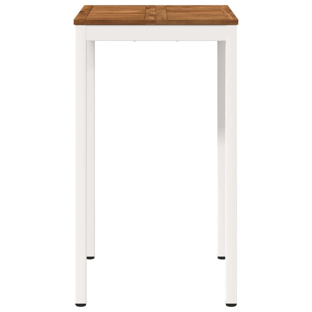 Tavolo Bar da Giardino Naturale e Bianco 60 x 60,5 x 105 cm 901332