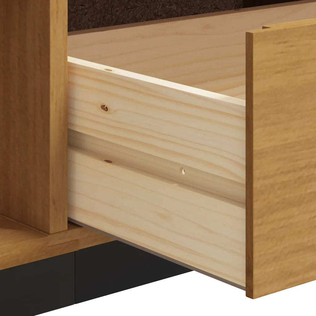 Mobile TV-Credenza per TV FLAM 158x40x50 cm Anta in Vetro Massello di Pino