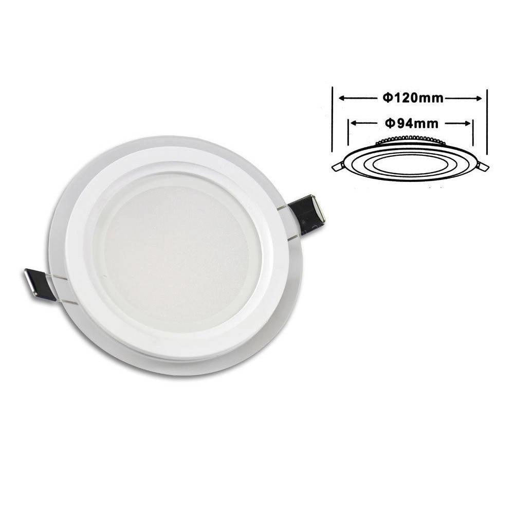 Trade Shop - Pannello Led Slim Incasso Bordo In Vetro Tondo 9w Luce 6500k 3000k 4000k P-94et -