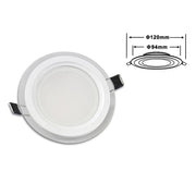 Trade Shop - Pannello Led Slim Incasso Bordo In Vetro Tondo 9w Luce 6500k 3000k 4000k P-94et -