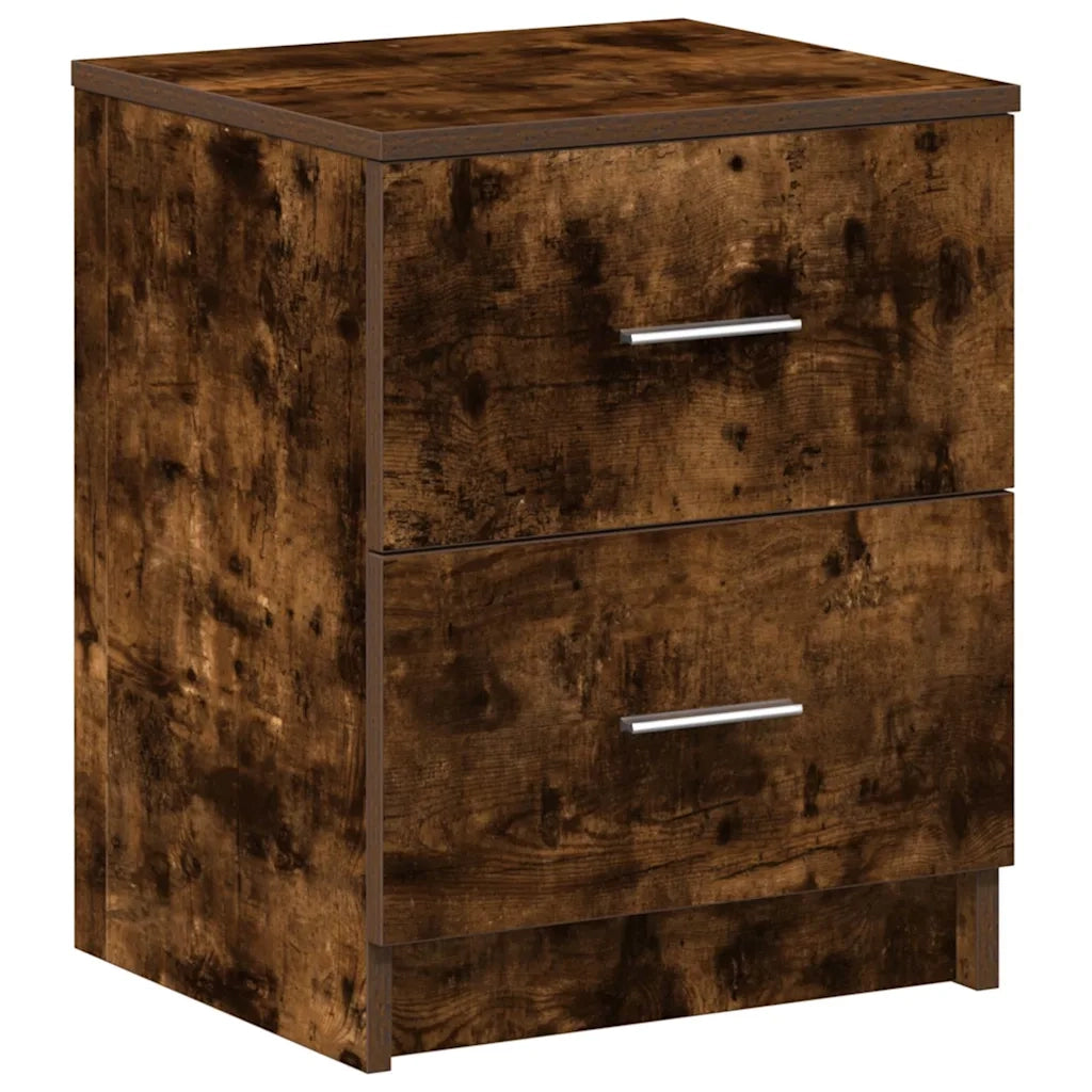 Comodino con 2 Cassetti Rovere Fumo 40x36x50 cm