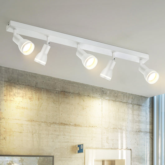 ZMH Faretto da soffitto bianchi 5 luci GU10 metallo orientabili per cucina ufficio soggiorno senza lampadina