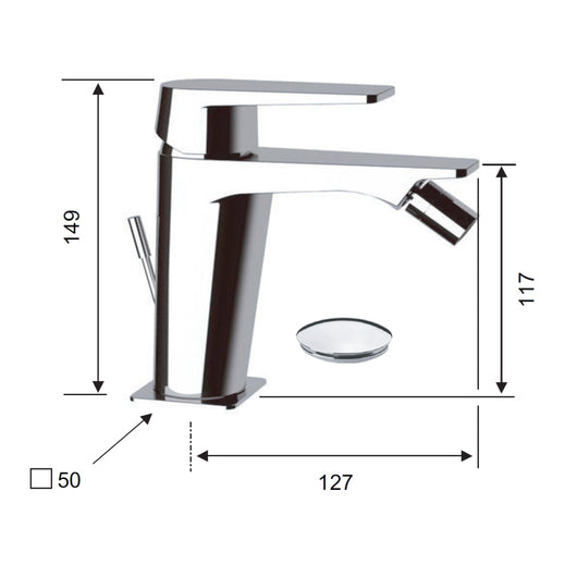 Rubinetto bidet con eratore regolabile con o senza scarico - serie dream