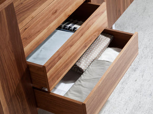 Credenza noce e acciaio cromato