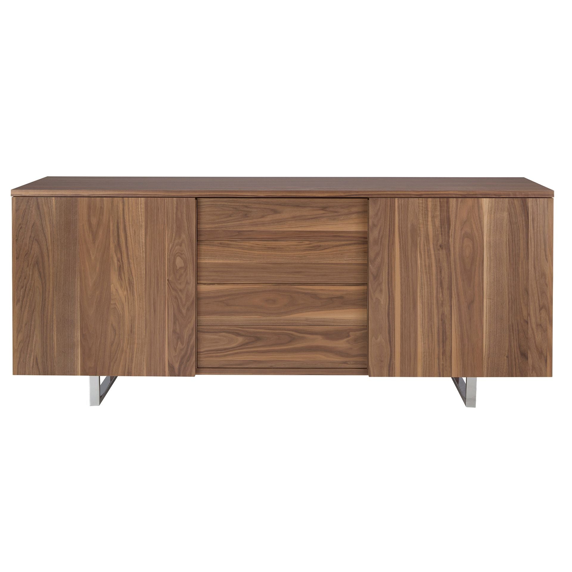 Credenza noce e acciaio cromato