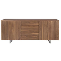 Credenza noce e acciaio cromato