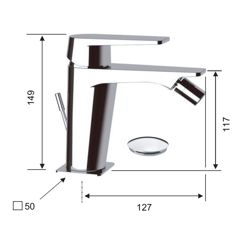 Rubinetto bidet con eratore regolabile con o senza scarico - serie dream