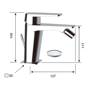 Rubinetto bidet con eratore regolabile con o senza scarico - serie dream