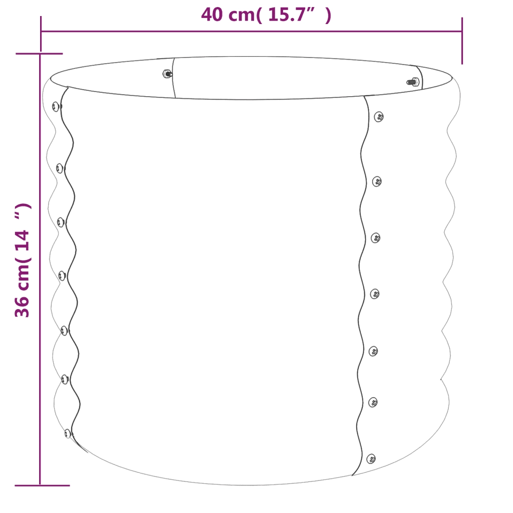 Vaso da Giardino Acciaio Zincato 40x40x36 cm Verde 318843