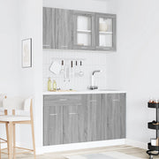 Set di Armadi da Cucina 4 Pezzi Grigio Sonoma Legno ingegnerizzato