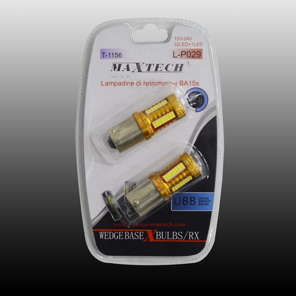 Trade Shop - Lampadine Di Retromarcia Ba15s 12v-24v 32led+1led Ultra Luminose Maxtech L-p029 -