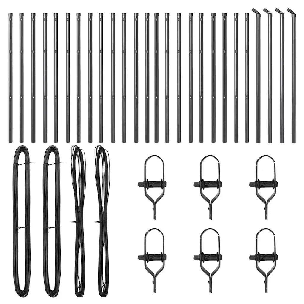 Palo della recinzione 26 pcs Grigio 3,2 x 3,2 x 120 cm