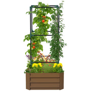Vaso da Giardino con Griglia di Supporto ¨C zephmum ¨C Marrone 61x61x140 cm